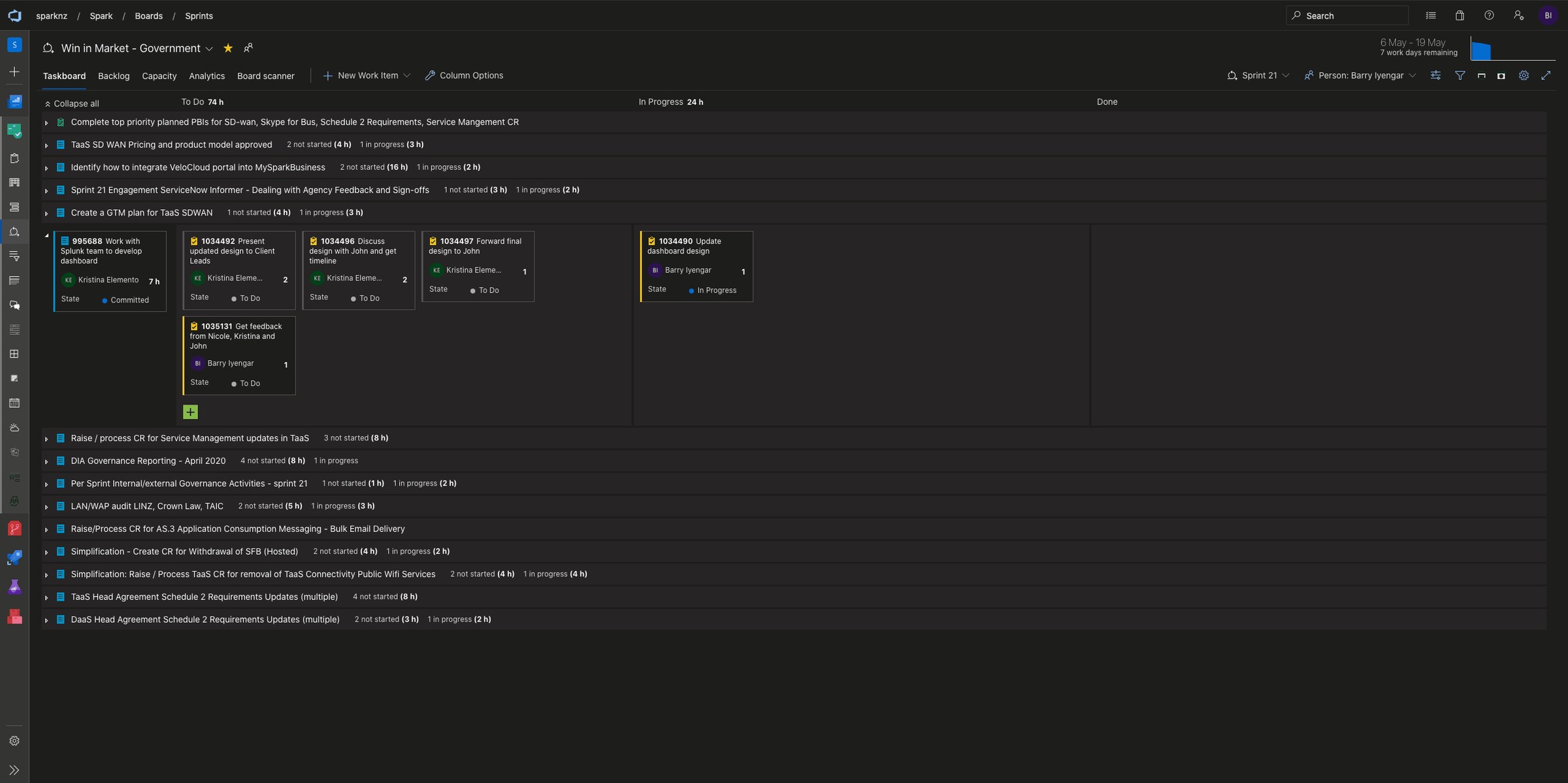 Azure task board