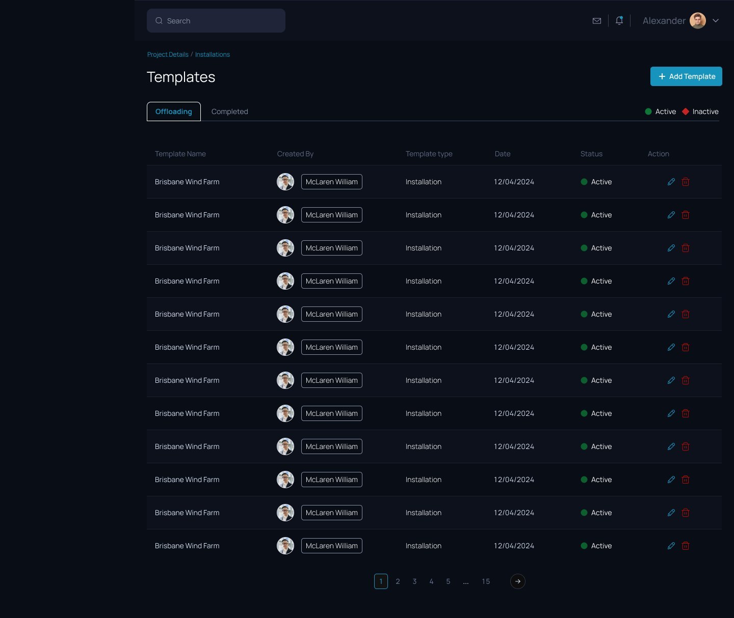 Templates: reusable offloading and install templates for a new farm
